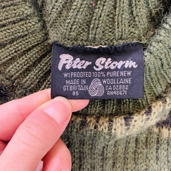 VTG Peter Storm Sweater Mens M Camo Commando 100% Pure New Wool England hunting - Picture 10 of 14